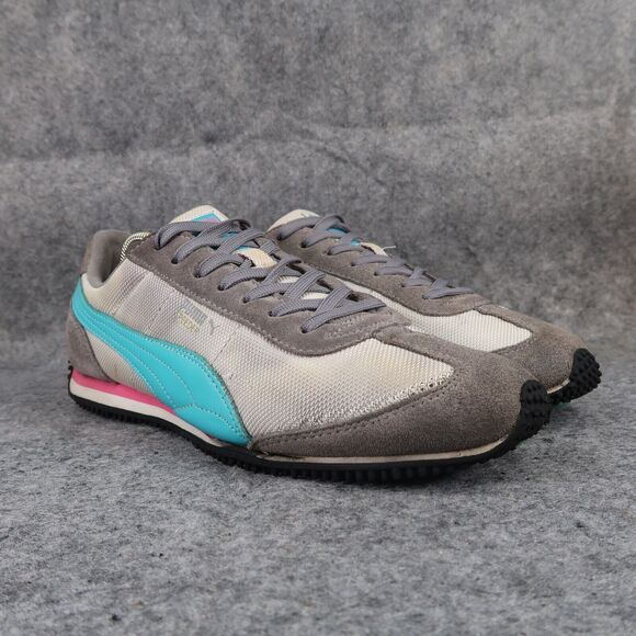 Puma Shoes Womens 10 Sneaker Athletic Speeder Running Retro Comfort Lace Up Grey - Picture 1 of 14
